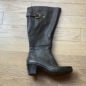 Wide Calf Leather Boot - Size 8